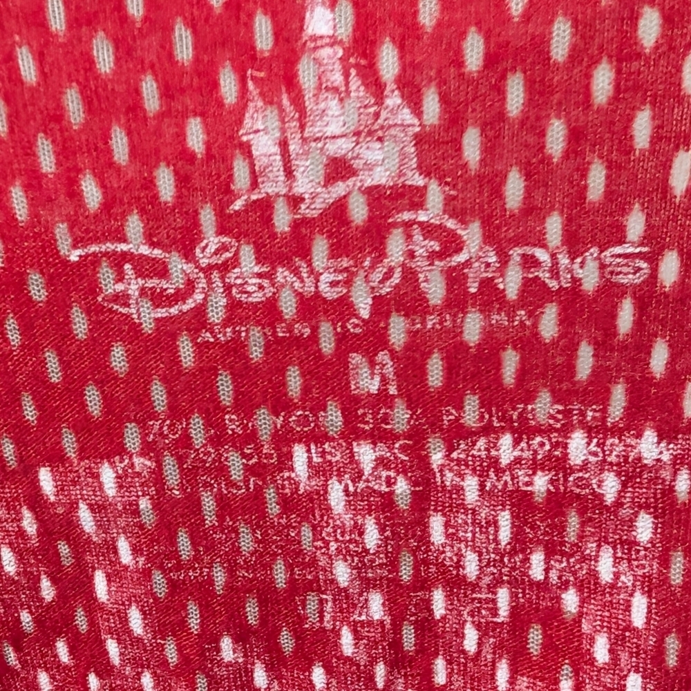 Disney Red And White Minnie Mouse Short Sleeve Tee With Sparkly Ears - Picture 2 of 4